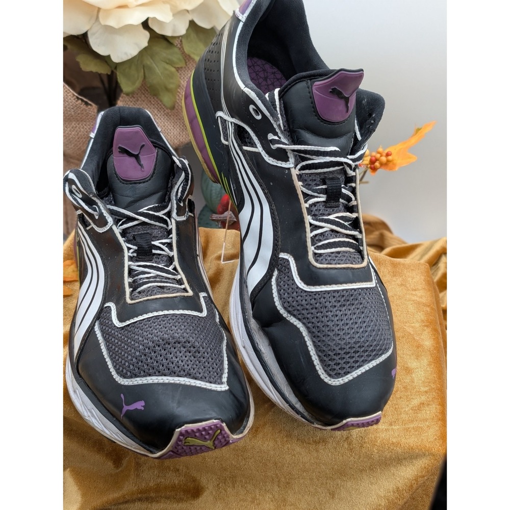 Puma LQDCELL Optic Sheer Men's Training Shoes Size 11.5 Black White Lime Purple